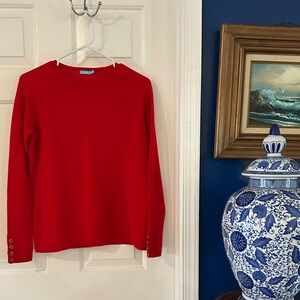 NWOT Women’s J. McLaughlin Vibrant Red 100% Cashmere Long Sleeve Sweater Size S